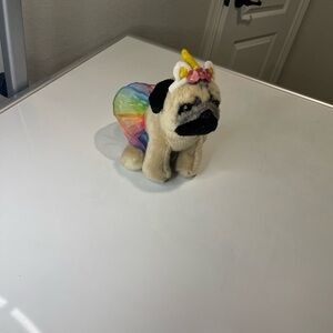 Rainbow Unicorn Pug Plush